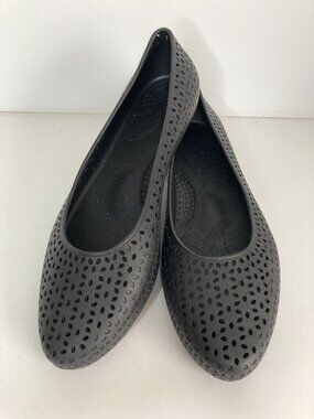 Kabashi Black Cut-Out Rubber Flats-Bendable, Light Weight, Size 7